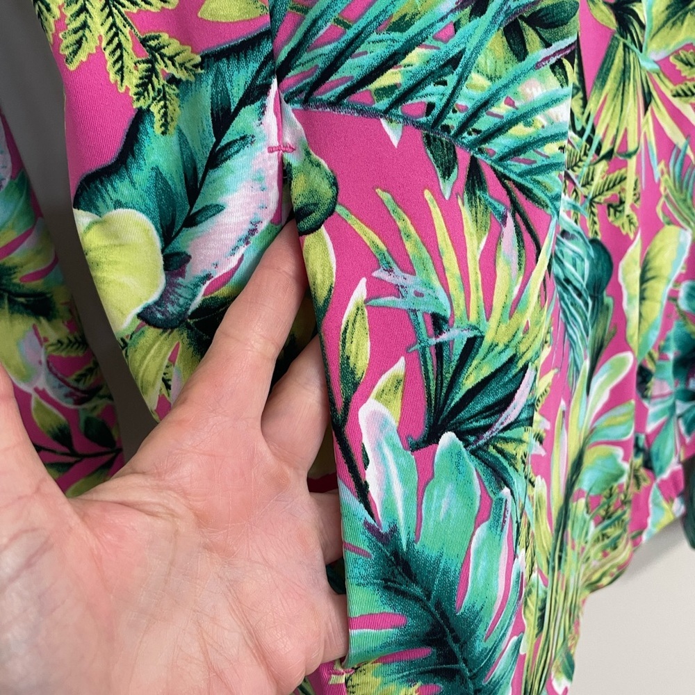 Tommy Bahama Tropical Floral Women's Blouse - Pink and Green - Picture 10 of 12